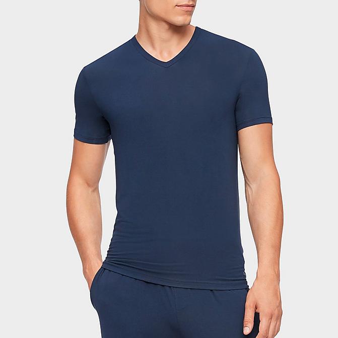Alternate view of Men's Calvin Klein Ultra-Soft Modal V-Neck T-Shirt in Navy Click to zoom