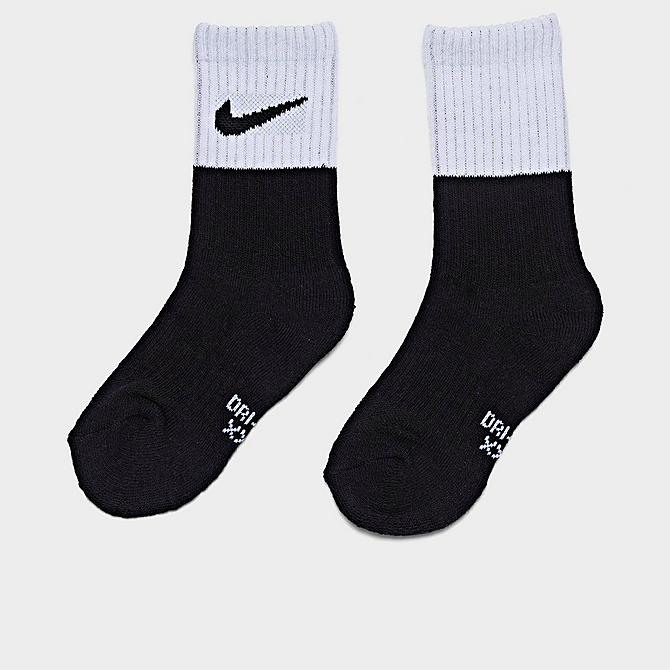 Alternate view of Kids' Toddler Nike Retro Crew Socks (6-Pack) in Grey/White/Black Click to zoom
