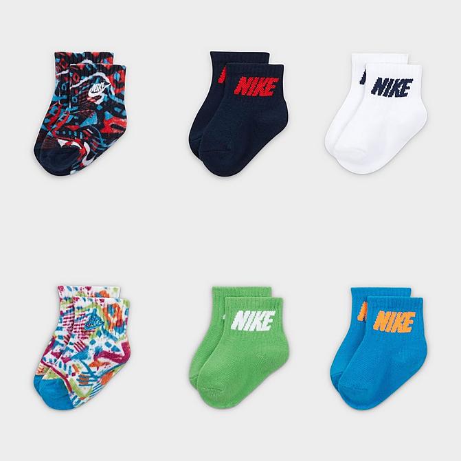 Front view of Infant Nike Ankle Socks (6-Pack) in Multi-Color Click to zoom