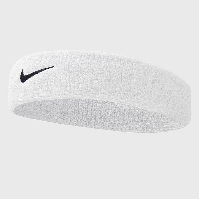 Back view of Nike Swoosh Headband in White/Black Click to zoom