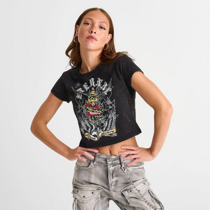 [angle] view of Women's Smoke Rise Kara Fitted T-Shirt in Black Click to zoom