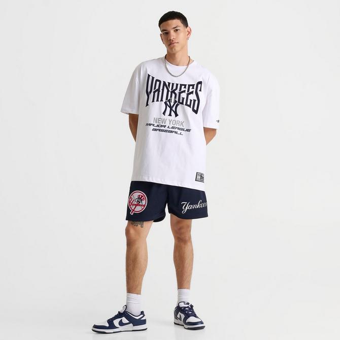 [angle] view of Men's Pro Standard New York Yankees MLB American League Tour T-Shirt in White/Navy Click to zoom