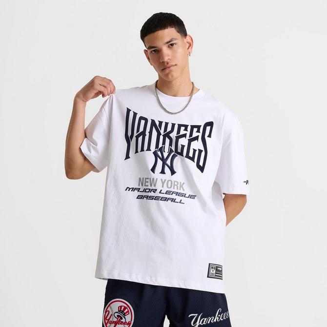 [angle] view of Men's Pro Standard New York Yankees MLB American League Tour T-Shirt in White/Navy Click to zoom