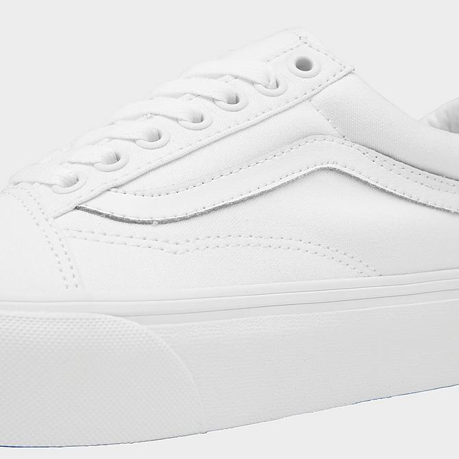 Front view of Women's Vans Old Skool Platform Casual Shoes in White/White Click to zoom
