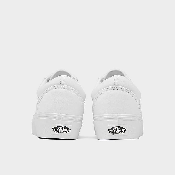 Left view of Women's Vans Old Skool Platform Casual Shoes in White/White Click to zoom