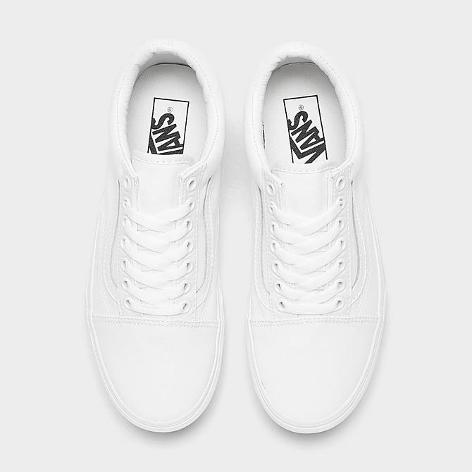 Back view of Women's Vans Old Skool Platform Casual Shoes in White/White Click to zoom