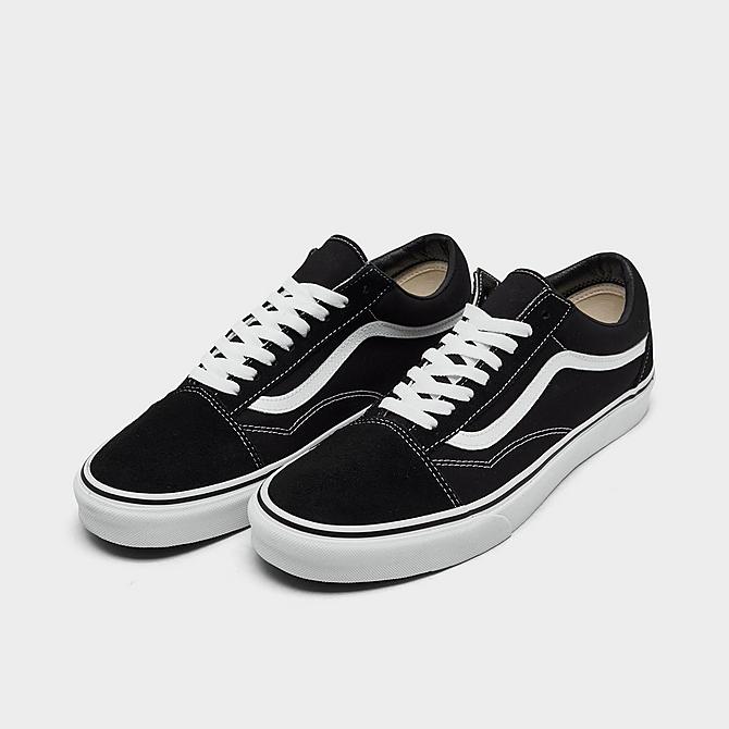 Three Quarter view of Vans Blanc de Blanc Old Skool Casual Shoes in Black Click to zoom