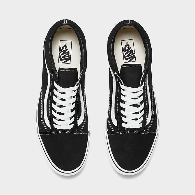 Back view of Vans Blanc de Blanc Old Skool Casual Shoes in Black Click to zoom