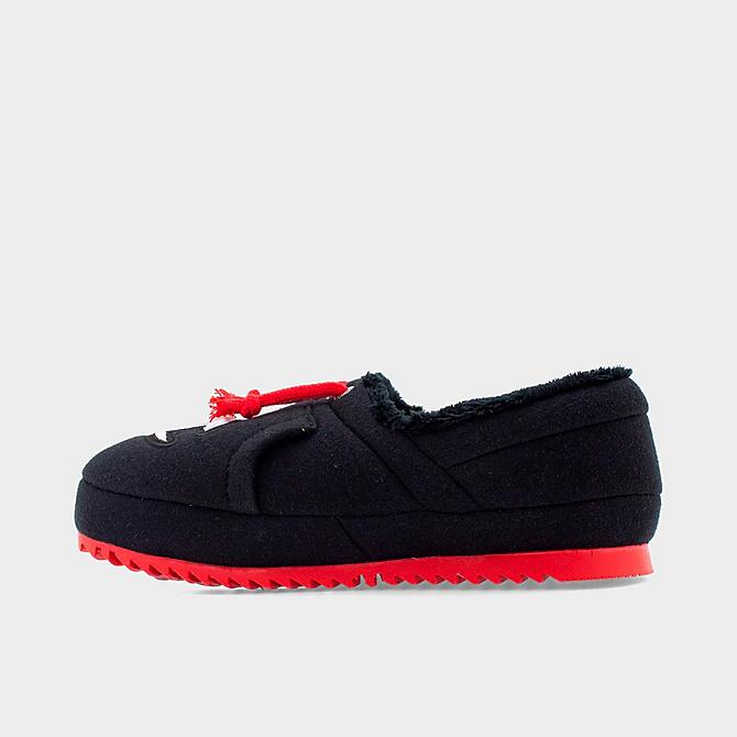 Front view of Boys' Little Kids' Champion University II Slippers in Black/Red Click to zoom