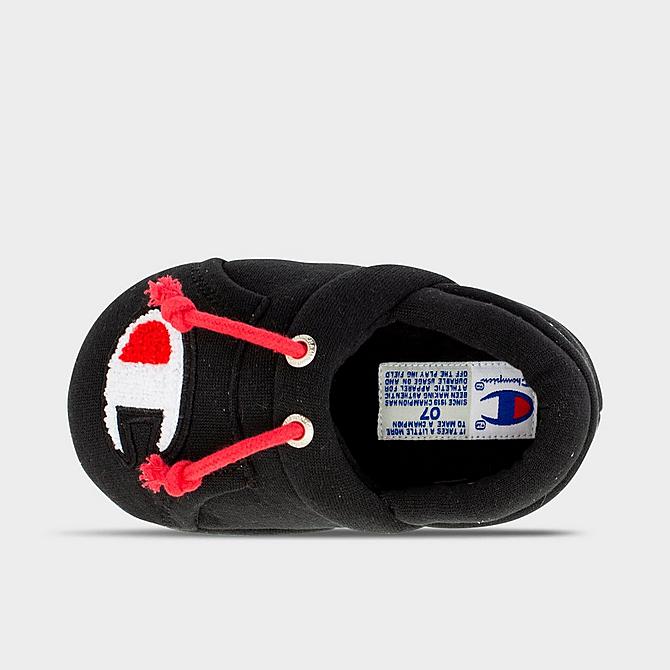 Back view of Boys' Toddler Champion University II Slippers in Black/Red Click to zoom