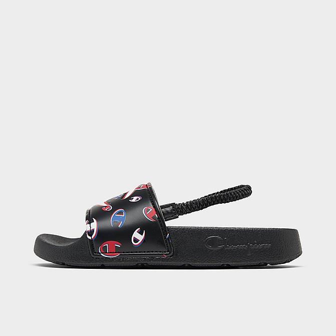 Right view of Kids' Toddler Champion IPO 3Peat Slide Sandals in Black/Multi Click to zoom