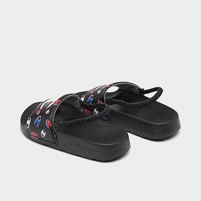 Left view of Kids' Toddler Champion IPO 3Peat Slide Sandals in Black/Multi Click to zoom