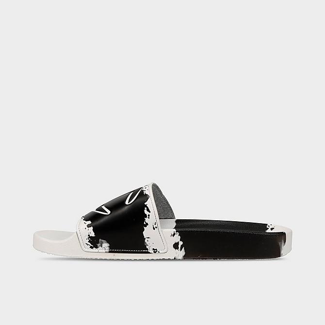Front view of Little Kids' Champion IPO Surf and Turf Slide Sandals in Black/White Click to zoom