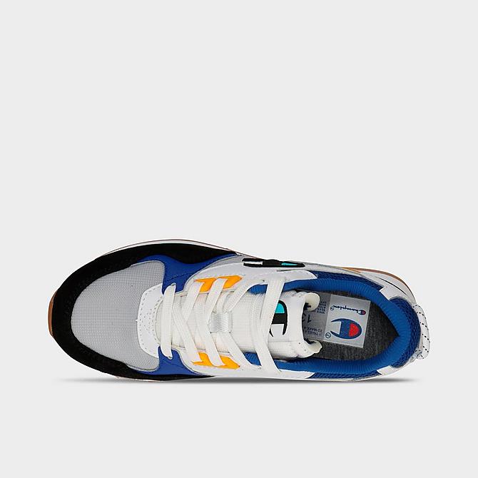 Back view of Little Kids' Champion Relay Casual Shoes in White/Blue/Multi Click to zoom