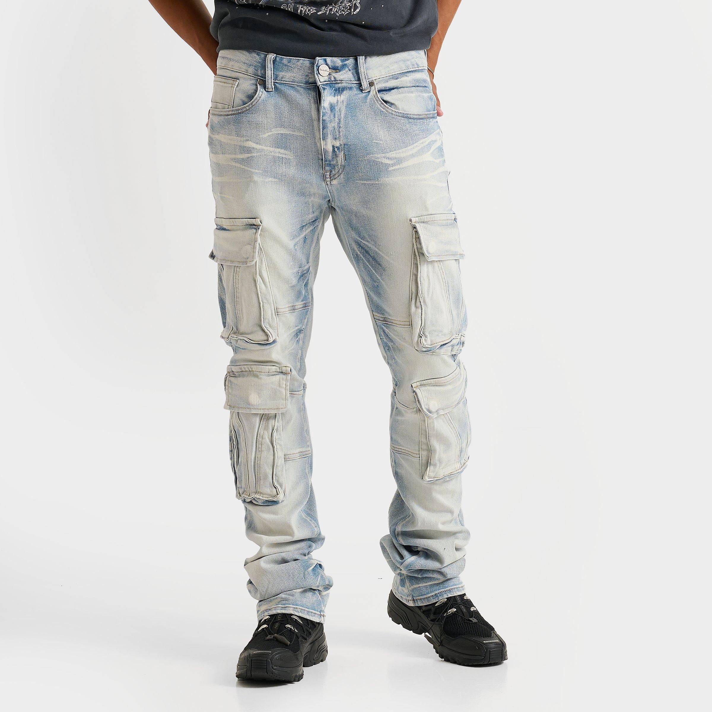【2plan】Dust washing cargo denim pants Release Cargo Denim - Washed Blue – Diet Starts Monday