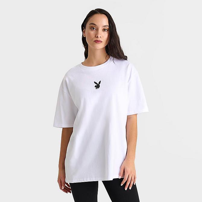Women's Playboy Smoke Lips Boyfriend T-Shirt| Finish Line Women's Playboy Smoke Lips Boyfriend T-Shirt| Finish Line