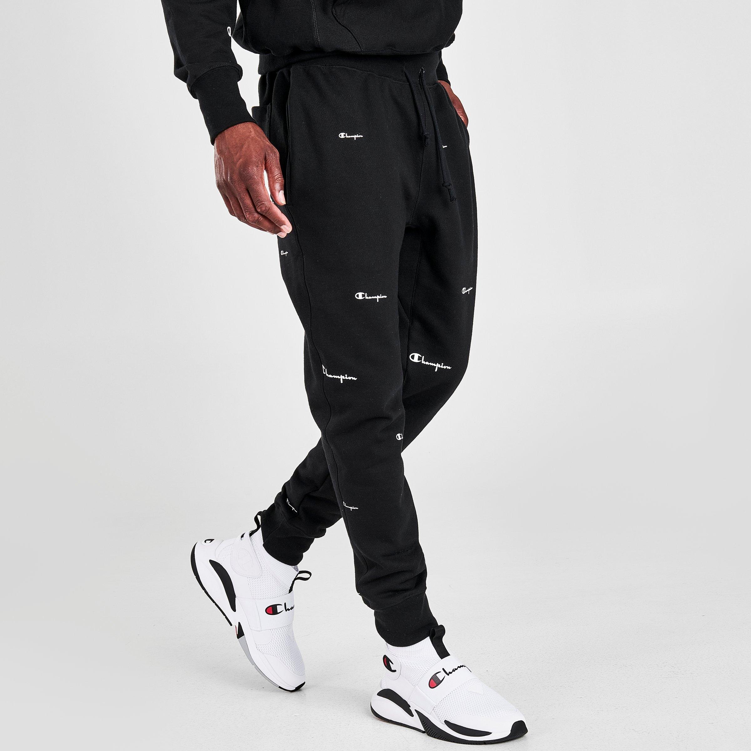 men's champion reverse weave script jogger pants