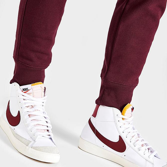On Model 6 view of Men's Champion Reverse Weave Jogger Pants in Burgundy Click to zoom