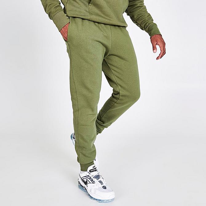 Back Left view of Men's Champion Triple Logo Jogger Pants in Cargo Olive Click to zoom