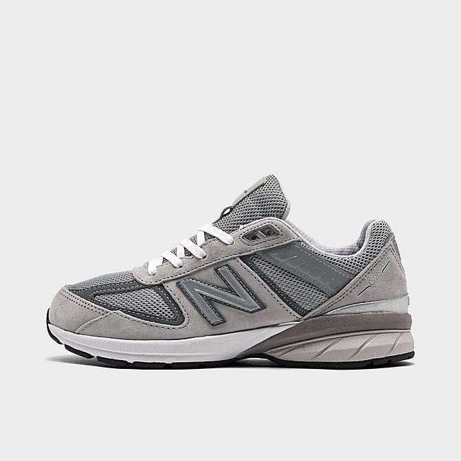 Right view of Boys' Little Kids' New Balance 990v5 Casual Shoes in Grey/Grey Click to zoom