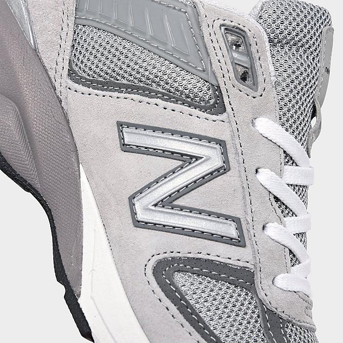 Front view of Boys' Little Kids' New Balance 990v5 Casual Shoes in Grey/Grey Click to zoom
