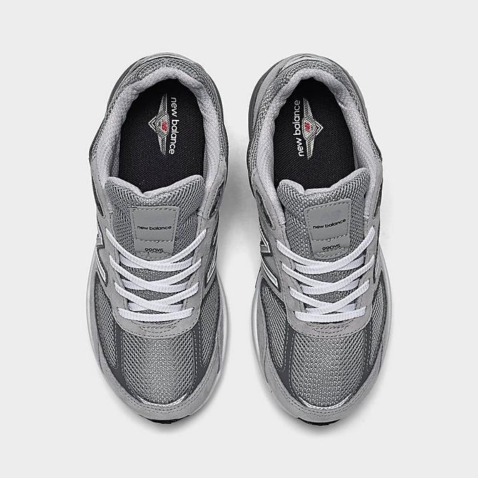 Back view of Boys' Little Kids' New Balance 990v5 Casual Shoes in Grey/Grey Click to zoom