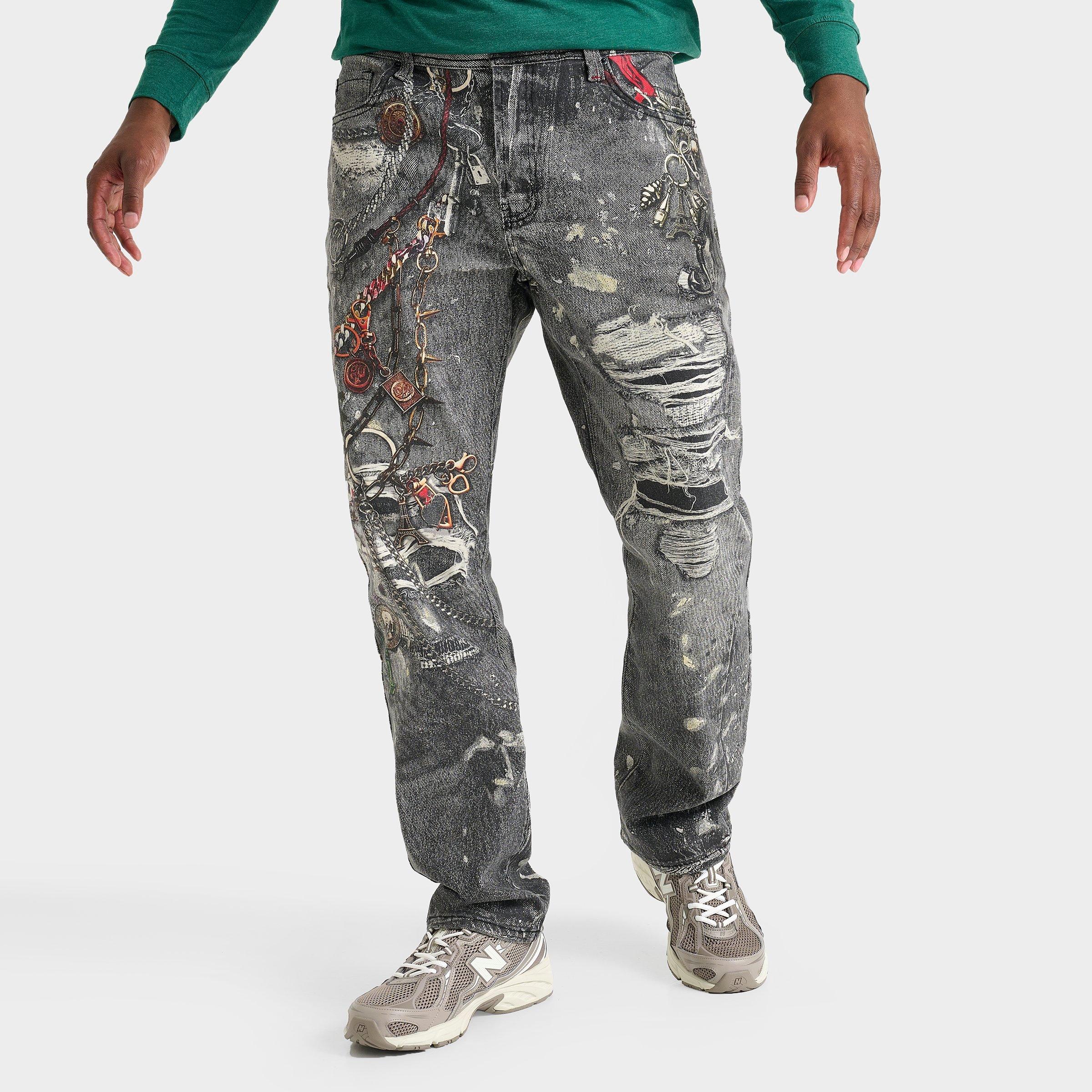 Men's PREME Chain Print Relaxed Denim Jeans