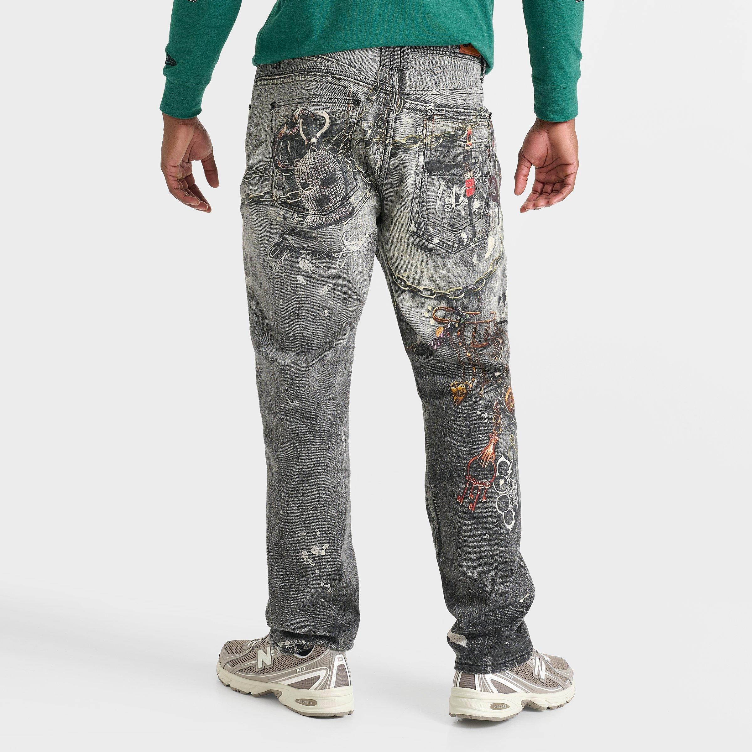 Men's PREME Chain Print Relaxed Denim Jeans