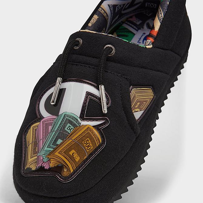 Front view of Big Kids' Champion x Hasbro Monopoly University Slippers in Black Click to zoom