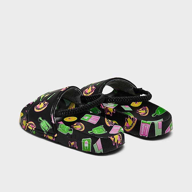 Left view of Kids’ Toddler Champion IPO Catch Print Slide Sandals in Black/Multi Click to zoom