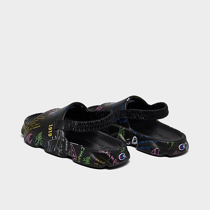 Left view of Kids' Toddler Champion Meloso Squish Doodle Slide Sandals in Black Click to zoom
