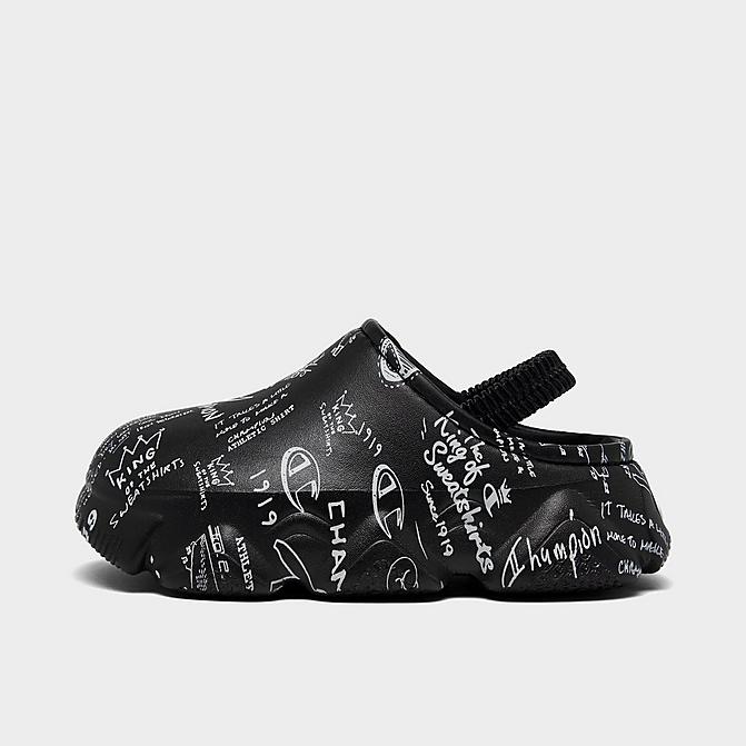 Right view of Kids' Toddler Champion Super Meloso Doodle Clog Shoes in Black Click to zoom