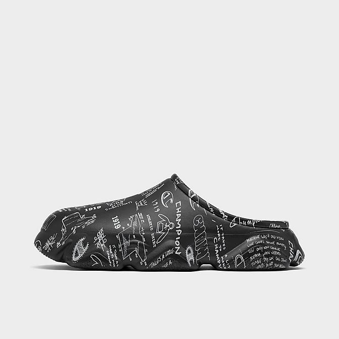 Right view of Big Kids' Champion Super Meloso Doodle Clog Shoes in Black Click to zoom