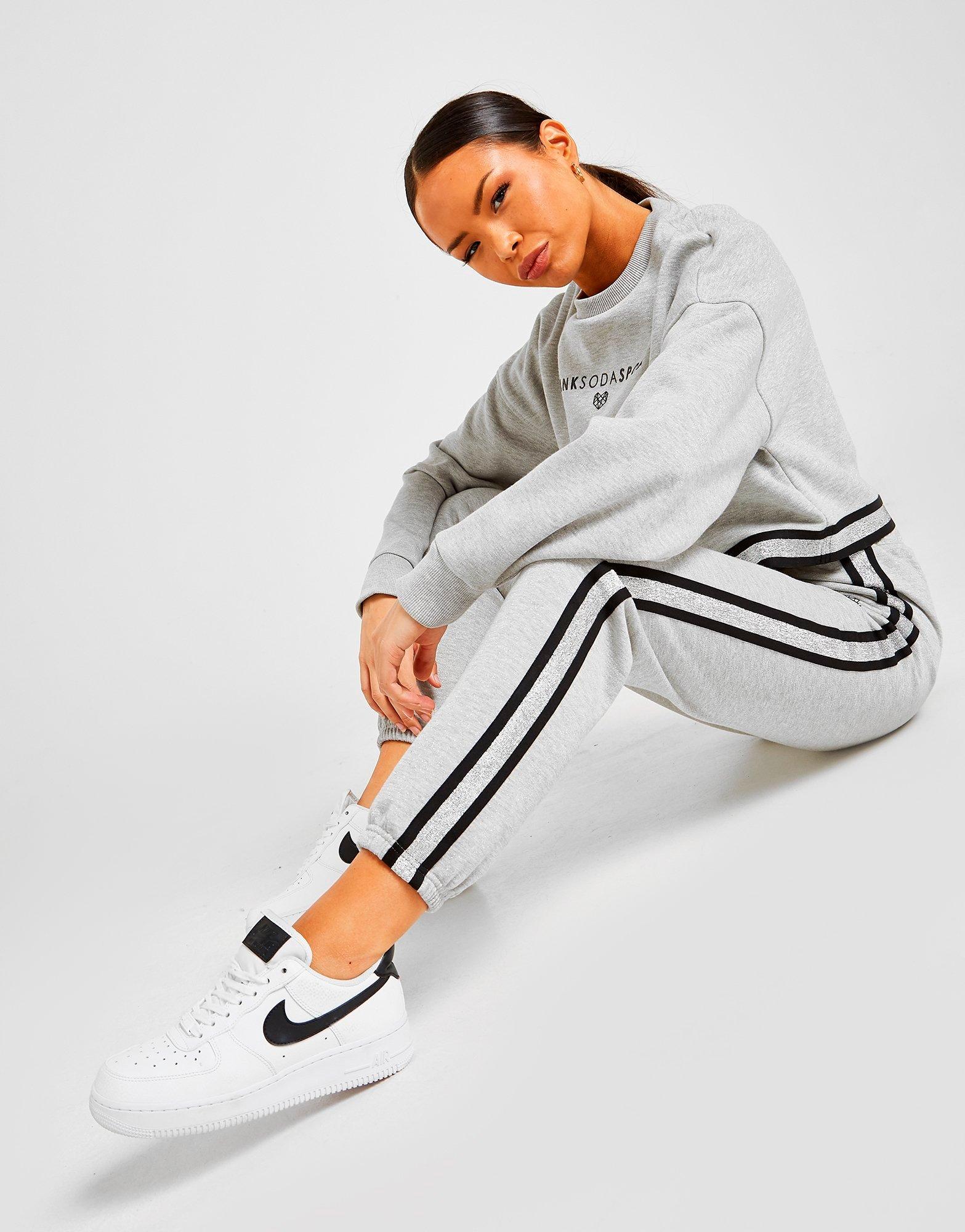 pink soda grey joggers