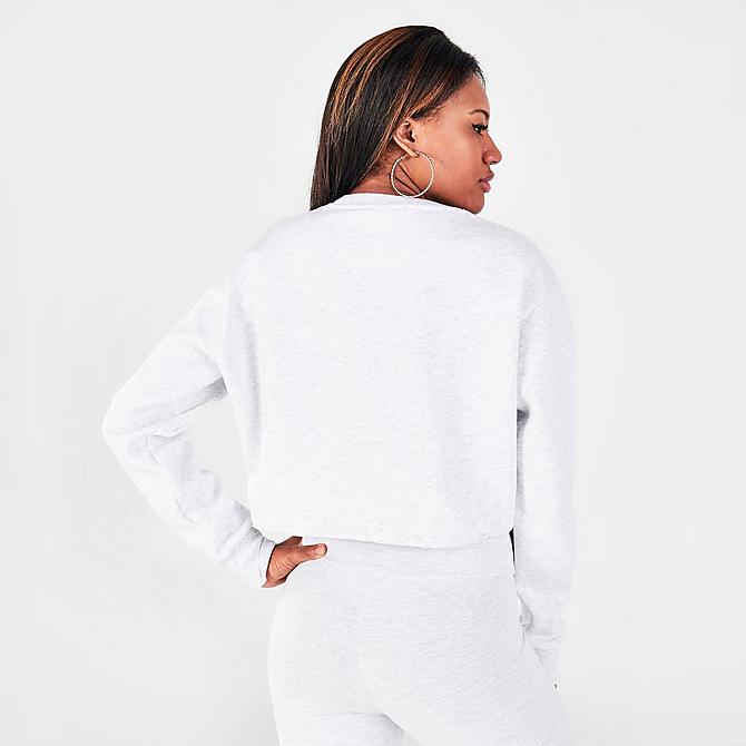 Back Right view of Women's Pink Soda Essentials Crop Sweatshirt in Ice Marl Click to zoom