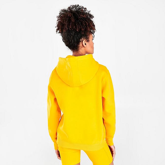Back Right view of Women's Pink Soda Sport Logo Patch Hoodie in Bright Citrus Click to zoom
