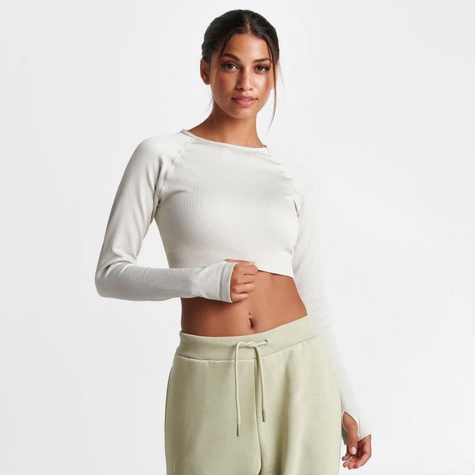 Women's Long Sleeve Seamless Sport Crop Top - Women's T-Shirts