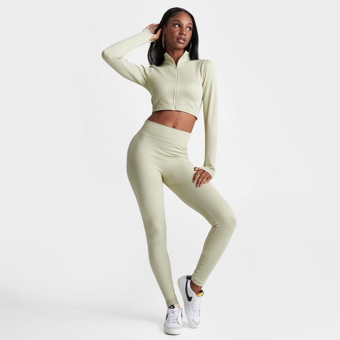 Piped Side Sporty Zip-Up Leggings - Women - Ready-to-Wear