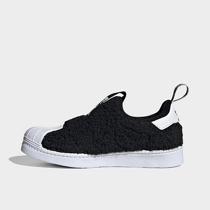 Right view of Little Kids' adidas Originals Superstar 360 Slip-On Casual Shoes in Black/Black/White Click to zoom