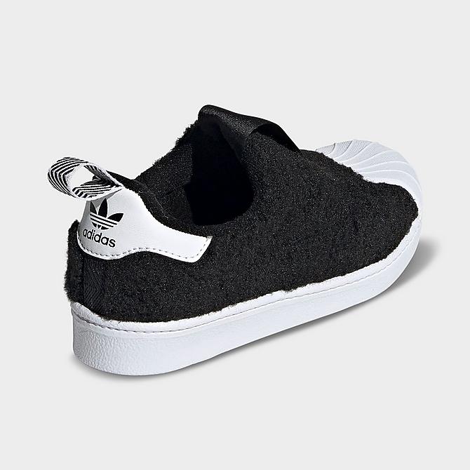 Left view of Little Kids' adidas Originals Superstar 360 Slip-On Casual Shoes in Black/Black/White Click to zoom