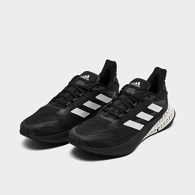 Three Quarter view of Men's adidas 4DFWD Pulse Running Shoes in Core Black/Cloud White/Carbon Click to zoom