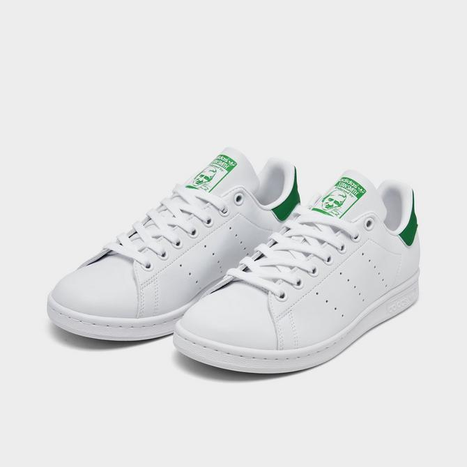 Womens adidas white & shop green stan smith trainers