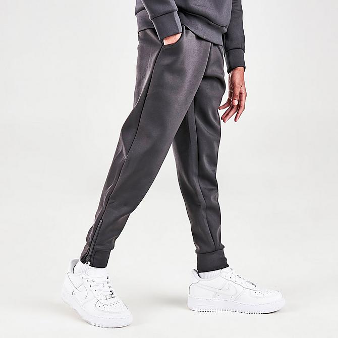 Back Left view of Boys' Rascal Mission MM Track Pants in Charcoal Click to zoom