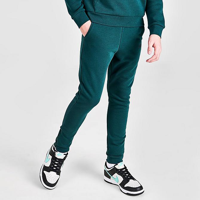 Back Left view of Boys' Rascal Essentials Jogger Pants in Jade Click to zoom