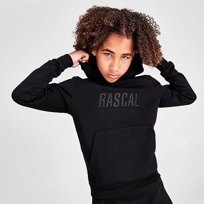 Front view of Boys' Rascal Gamma Hoodie in Black Click to zoom