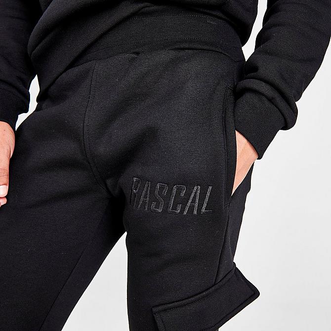 On Model 5 view of Boys' Rascal Gamma Cargo Jogger Pants in Black Click to zoom