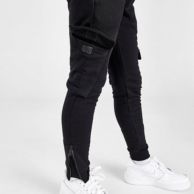 On Model 6 view of Boys' Rascal Gamma Cargo Jogger Pants in Black Click to zoom