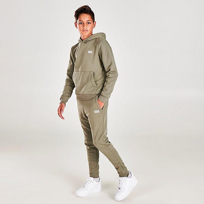 Front view of Boys' Rascal Essential Jogger Pants in Olive Click to zoom