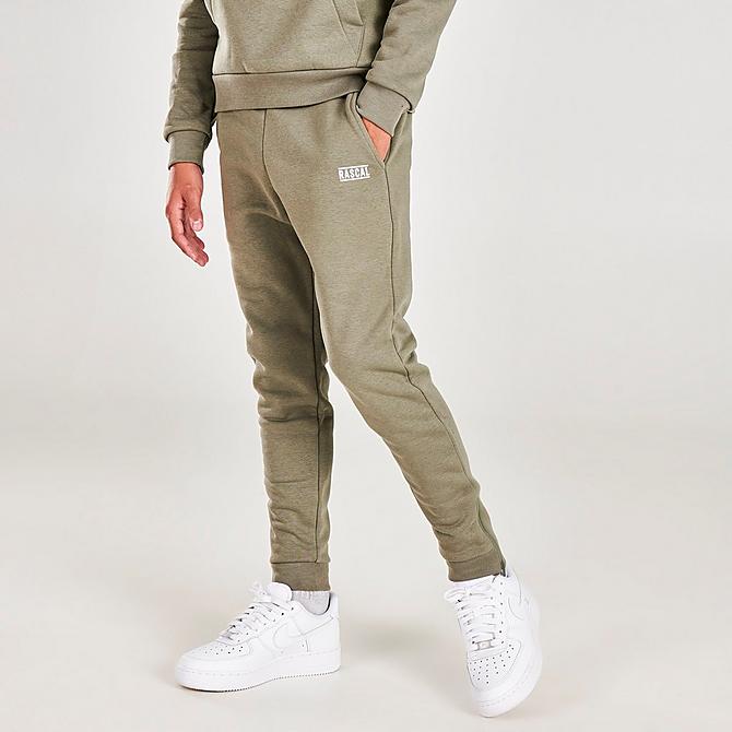 Back Left view of Boys' Rascal Essential Jogger Pants in Olive Click to zoom