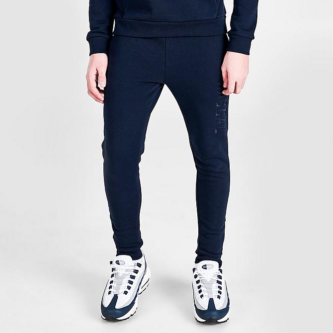 Front Three Quarter view of Boys' Rascal Vortex Jogger Pants in Navy Click to zoom